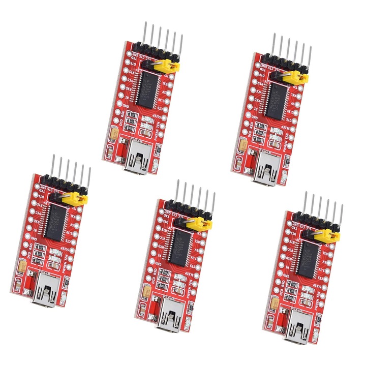 5 db-os FT232RL USB-ről TTL-re átalakító készlet 3.3V/5.5V, Arduino Pro Minihez, 36x18mm