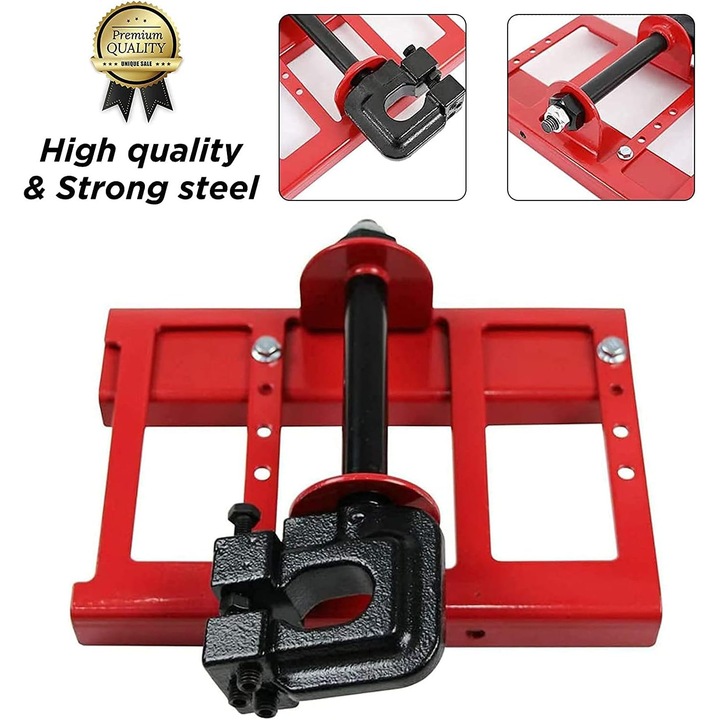 Moara de ferăstrău cu lanț, set cu unelte de montaj, otel, ajustabil