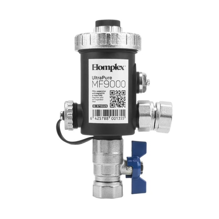 Filtru antimagnetita 3/4", Homplex, curatare magnetica, negru, 181x105x70mm