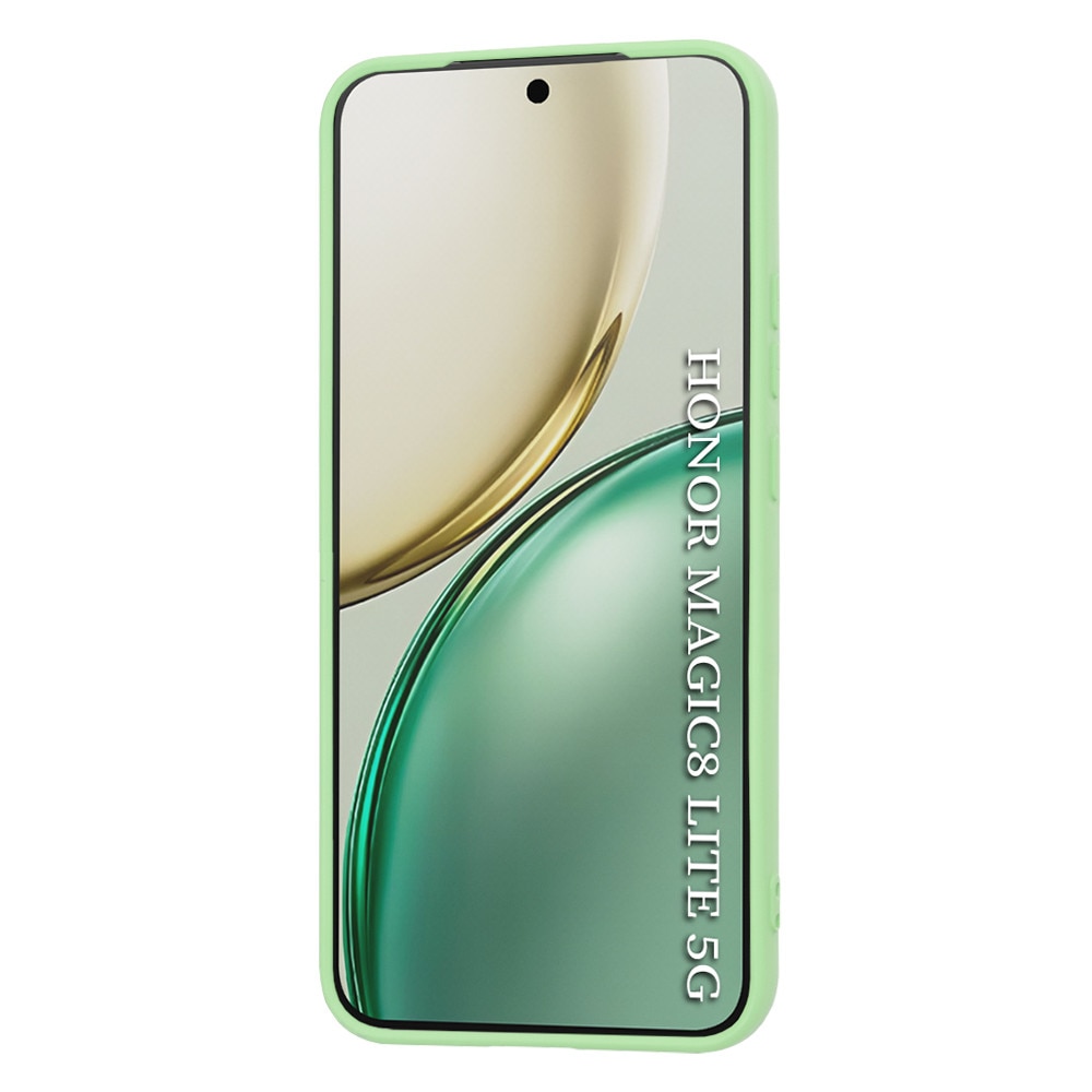 Husa pentru Honor Magic8 Lite, SKYDDAR INNOVATION, din Silicon Catifelat, SoftElegance, set cu sticker, Verde deschis
