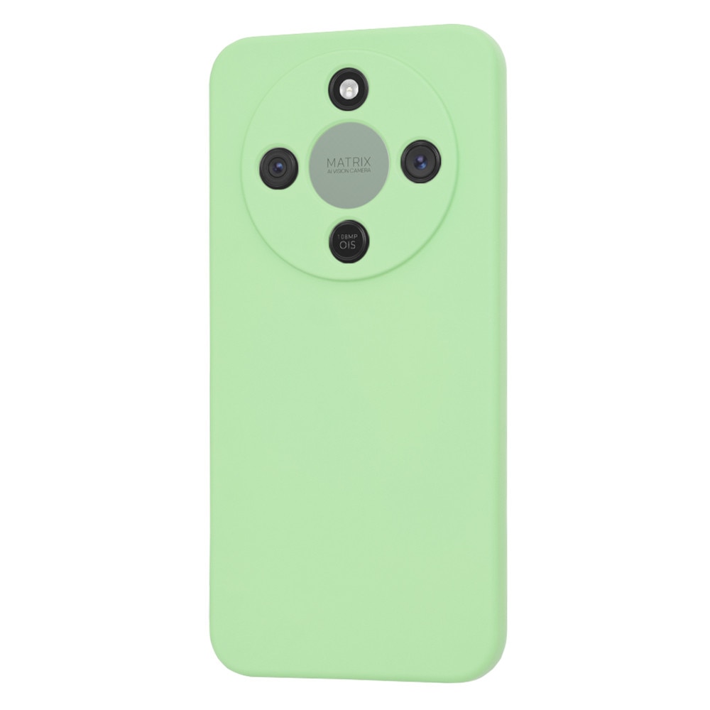 Husa pentru Honor Magic8 Lite, SKYDDAR INNOVATION, din Silicon Catifelat, SoftElegance, set cu sticker, Verde deschis