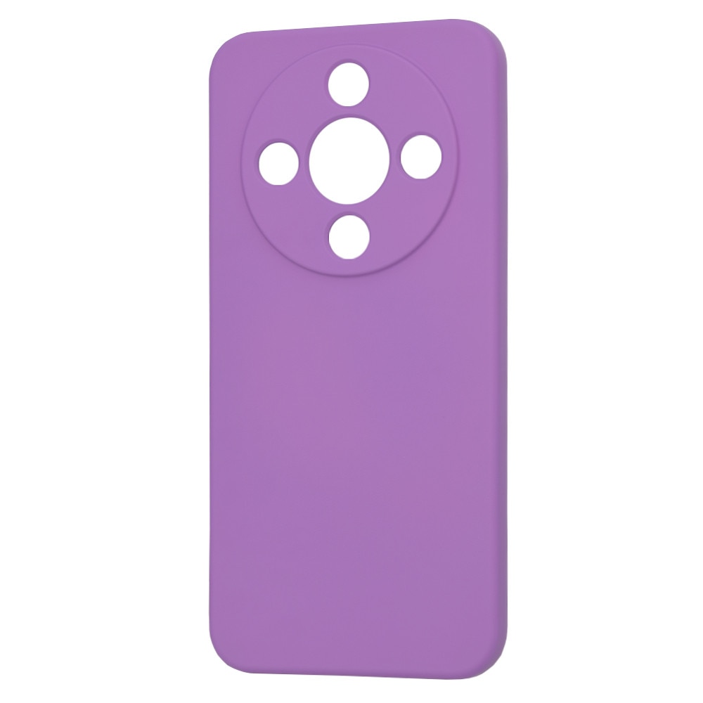 Husa pentru Honor Magic 8 Lite Liquid Silicone, subtire, captusita cu microfibra, anti amprenta, protectie camera foto, mov