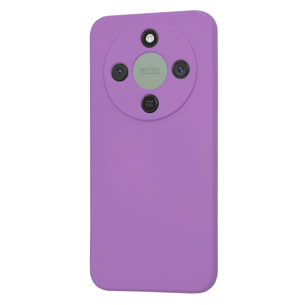 Husa pentru Honor Magic 8 Lite Liquid Silicone, subtire, captusita cu microfibra, anti amprenta, protectie camera foto, mov