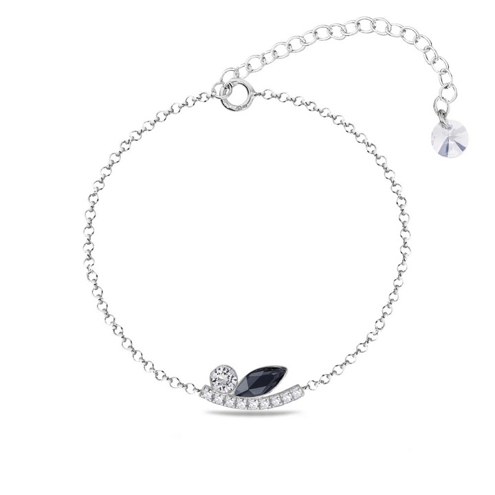 Bratara BRINDILLE din argint 925 cu cristale negre, SPARK