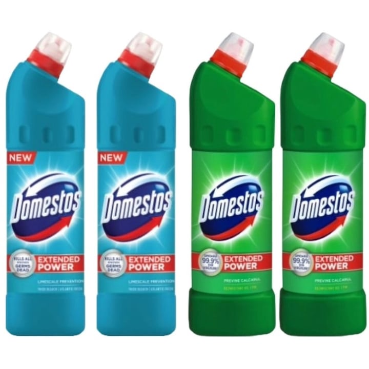 Pachet Domestos Dezinfectant inalbitor anticalcar, 4 x 750 ml