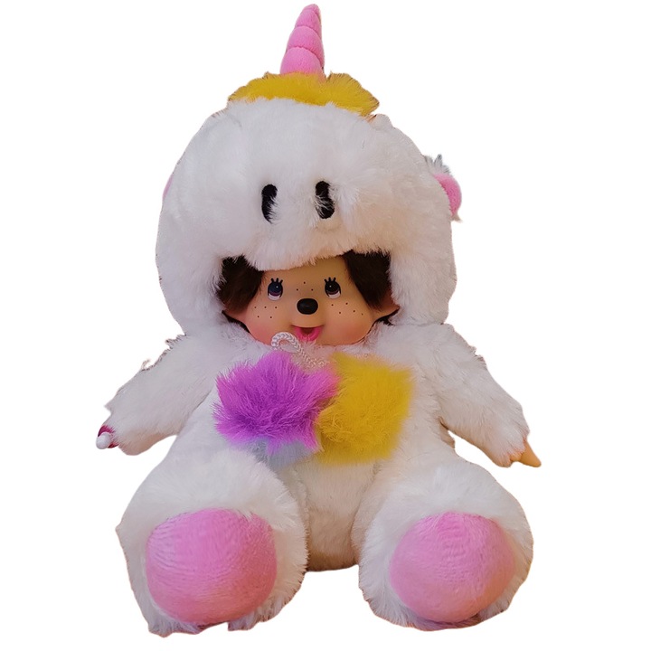 Jucarie de plus Unicorn colorat, 20cm