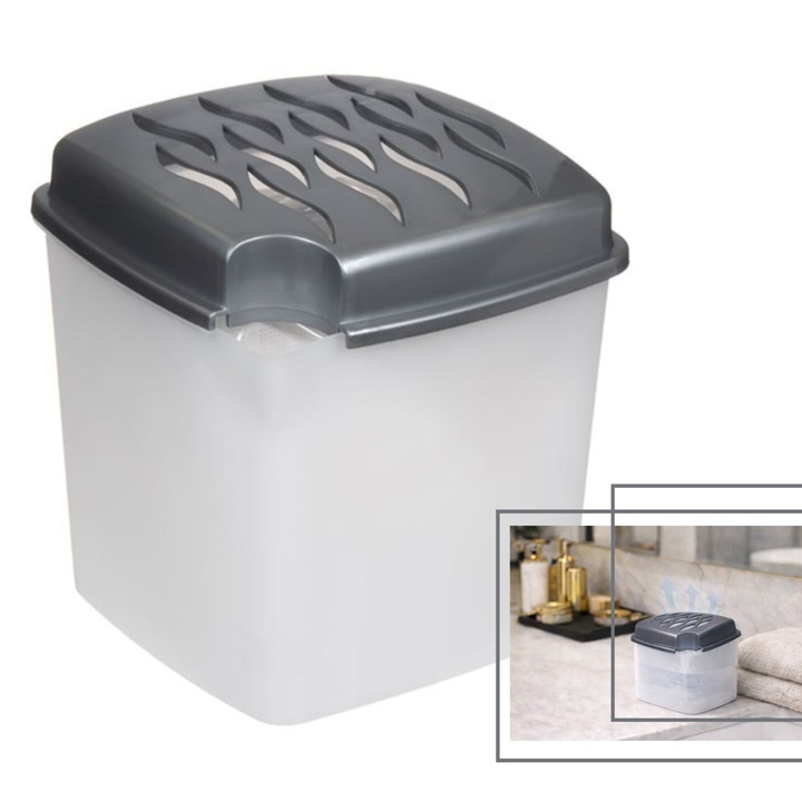 HASEPE Passzív Páramentesítő Fürdőszobába és Szekrényekbe, Áram nélkül és ILLATMENTES, Eltávolítja a felesleges nedvességet és a kellemetlen szagokat, Akár 60 napig használható