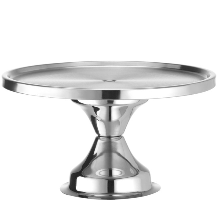 Чиния за десерт HENDI, неръждаема стомана, 322x175мм, с широка основа