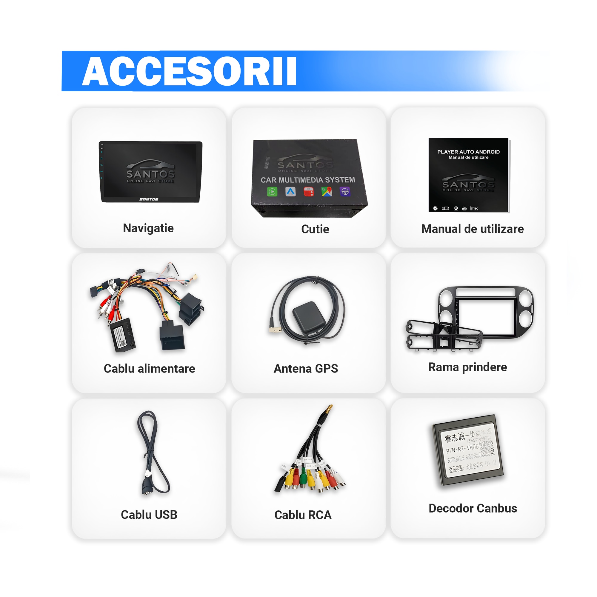 Navigatie VW Tiguan 2006-2016, Android 13, 9 inch QLED, Octa Core 6GB RAM 128GB, Wireless CarPlay Android Auto, Slot Sim 4G, GPS, Waze [1]