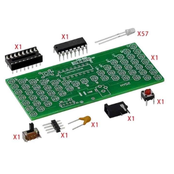 Kit de antrenament electronic DIY - Clepsidra (ceas) analogica cu microcontroler STC, Include componente pentru asamblare, control LED si dezvoltare abilitati de programare