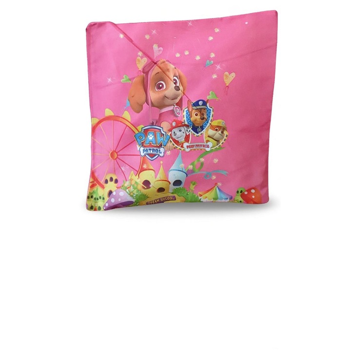 Perna copii, 45x45 cm, cu personaje din desene animate, material moale, confortabila, patrula catelusilor, ideala cadou copii