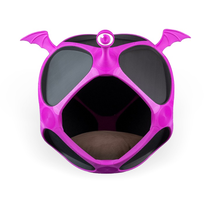 Monster Pet Къща за котки и малки кучета, място за сън, удобен вътрешен подслон, 3D принтирана, 40×40×40 см