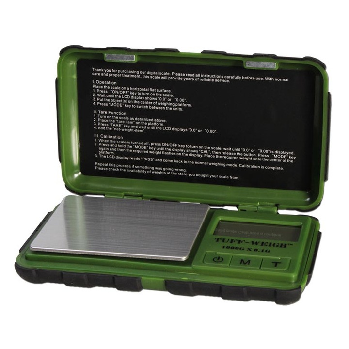 Cantar Digital BLscale, Tuff-Weigh, Verde, 0.01/100g