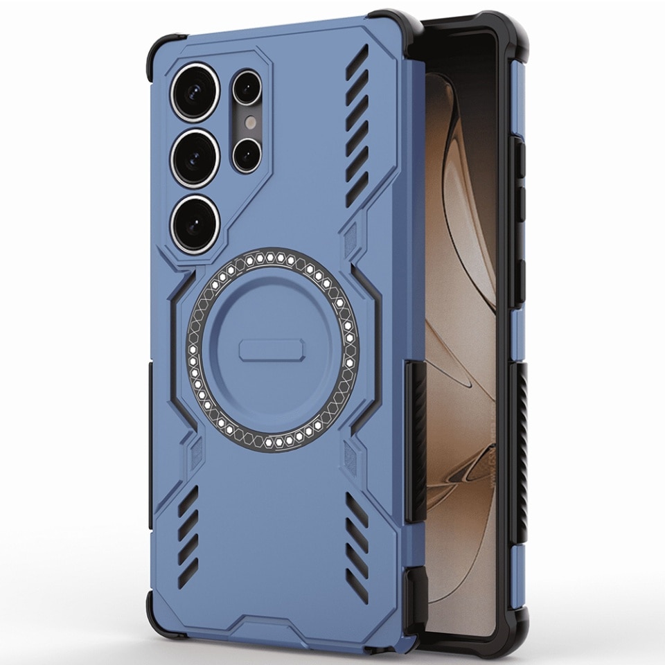 Husă pentru Xiaomi Redmi Note 15 Pro 5G, set cu sticker, ArmorMag, albastru