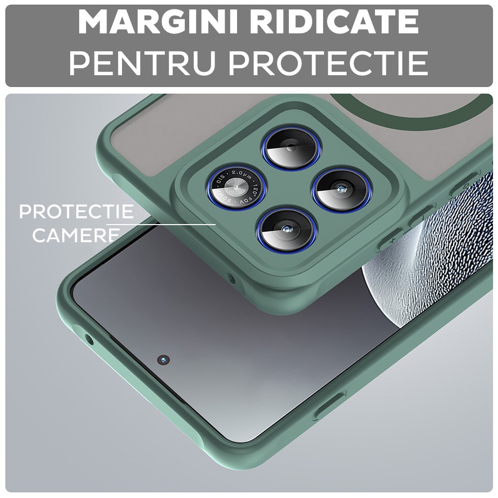 Husa pentru Motorola Edge 70 Daden® HaloFrost II, MagSafe, Antisoc, Incarcare wireless, Calitate Premium, Verde