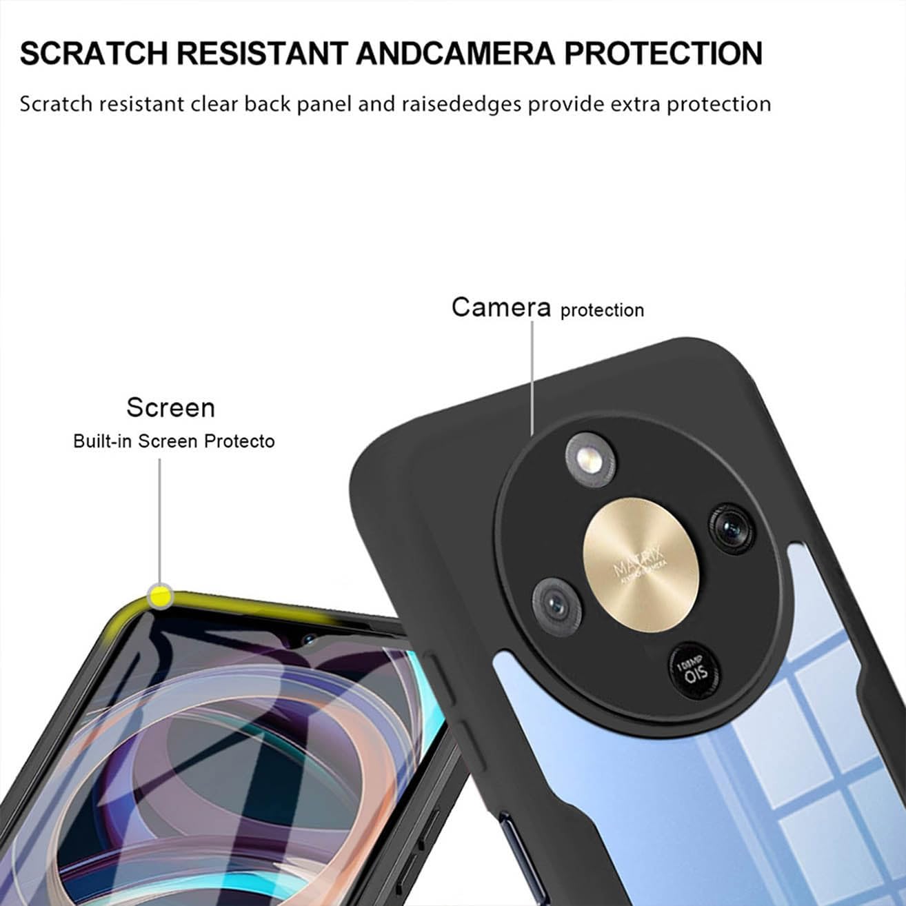 Set 360: Husa cu folie integrata pentru Honor Magic8 Lite Protectie 360 fata / spate - negru