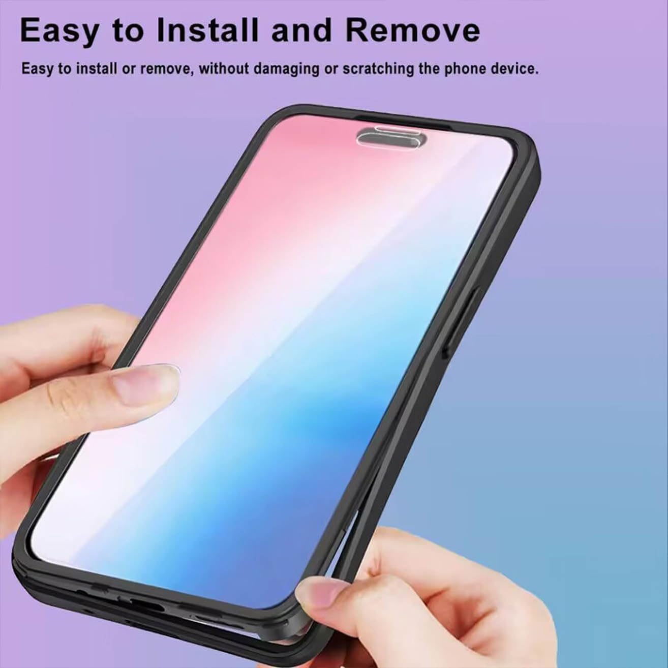Set 360: Husa cu folie integrata pentru Honor Magic8 Lite Protectie 360 fata / spate - negru