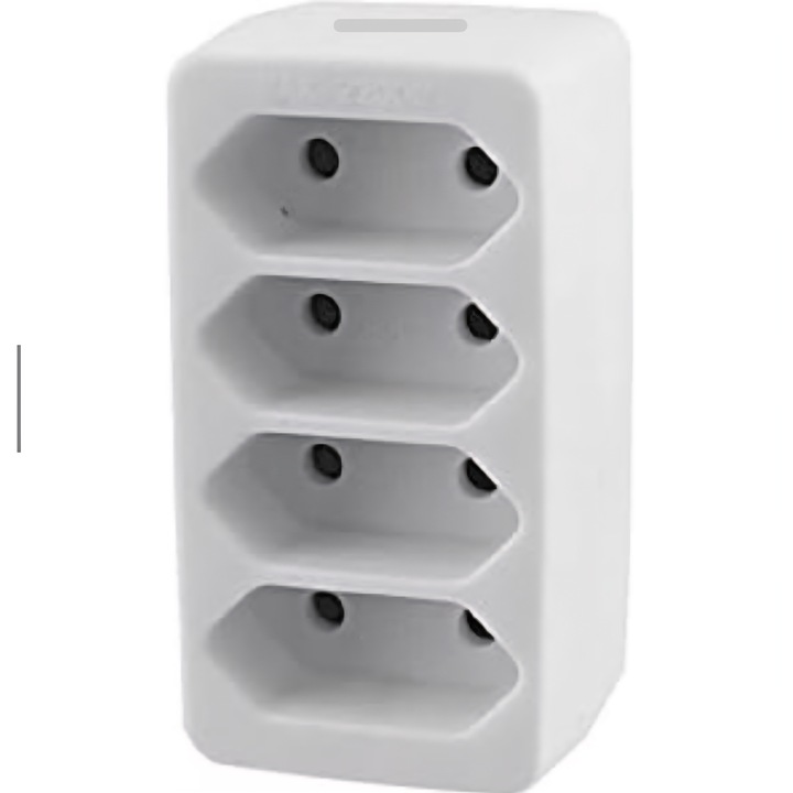 Steker alb Priza 4 intrari