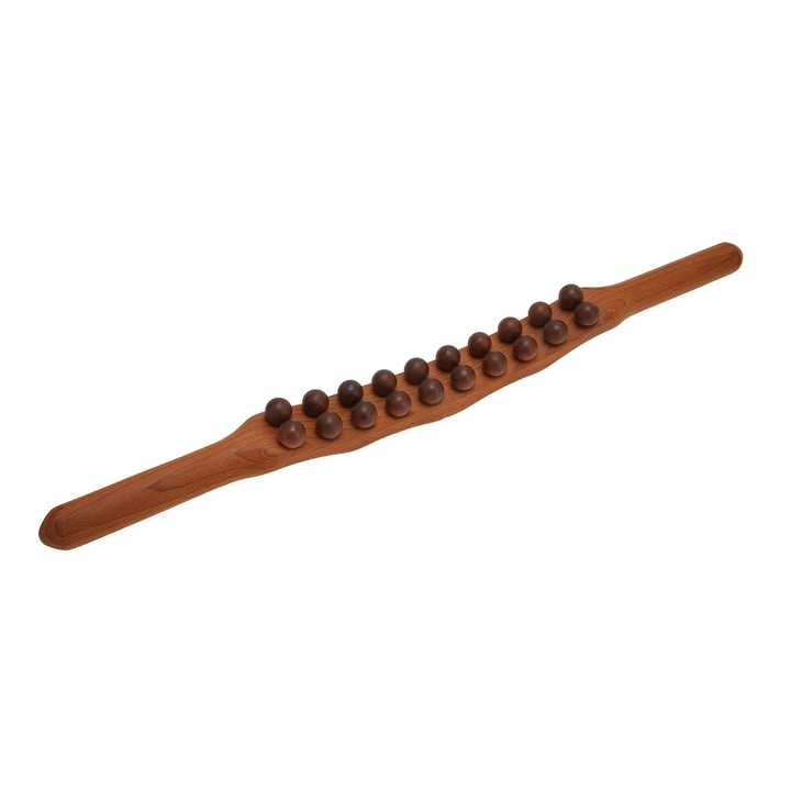 Bat de masaj din lemn cu 20 de bile, design ergonomic, rezistent la apă, 30x5cm