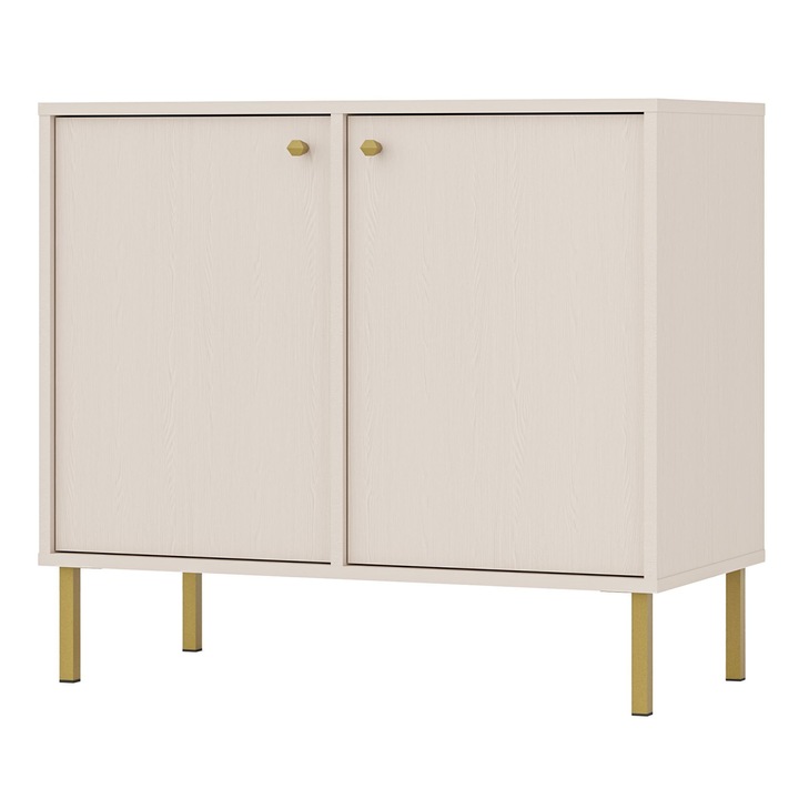 Comoda TV Selsey Oktio, 84 cm, 2 usi, bej nisip