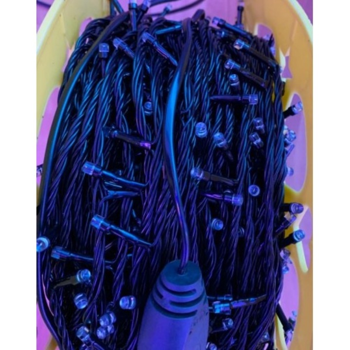 Instalatie Pom Craciun 1000 LED-uri Diverse Culori Fir Negru