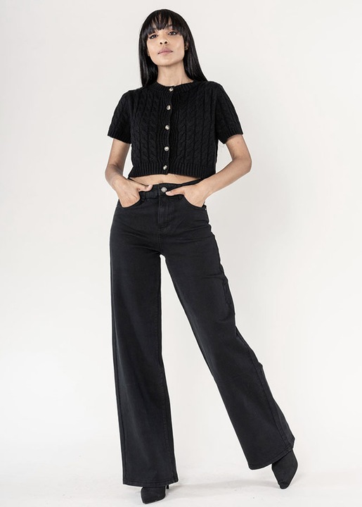 Pantaloni negri Evazati Nina Carter J251-1 M9 Negru 38 EU 38 EU