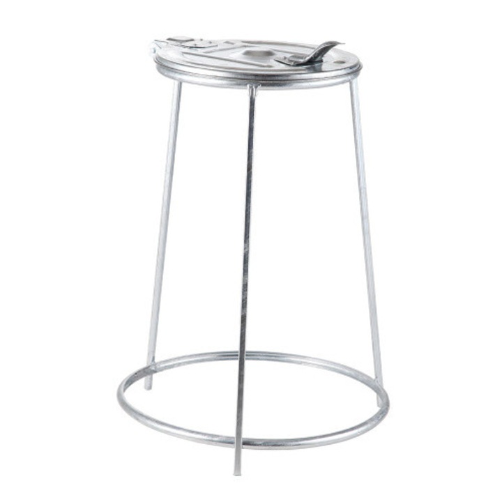 Suport Metalic pentru Saci de Gunoi MEVA GRADINARIU, 120 L, Otel Zincat, cu Capac