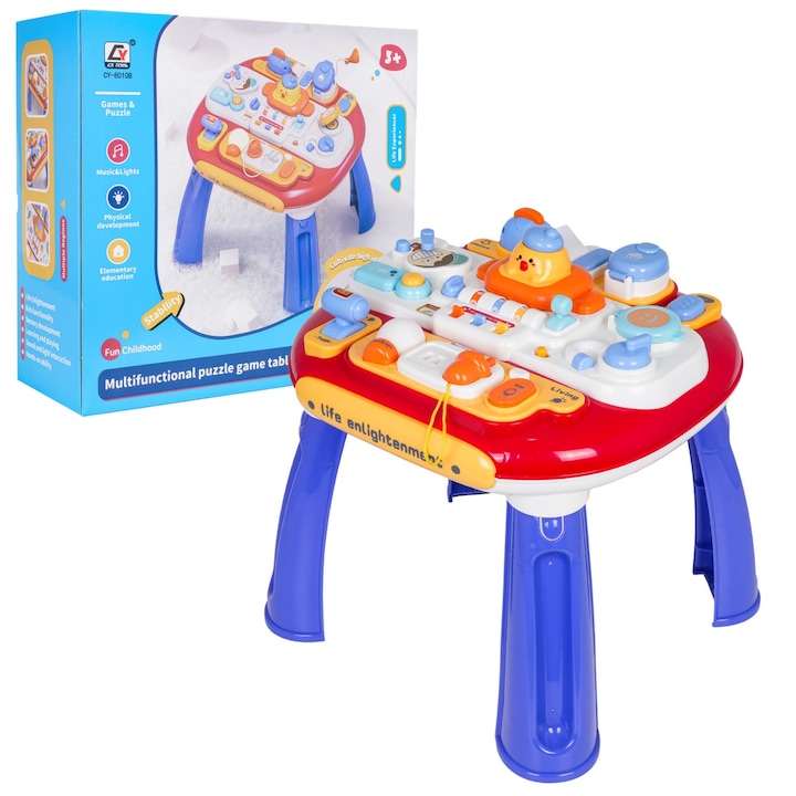 Masa de joaca interactiva multifunctionala cu activitati pentru copii mici 3+ ani