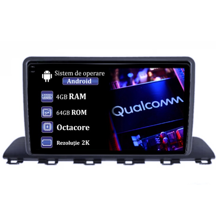 Dedikált navigáció Hyundai HB20 2021, 4GB RAM 64GB ROM, Qualcomm Octacore processzor, Android 14, 2K felbontás, 9" QLED kijelző, DSP, Carplay és Android Auto, 4G SIM