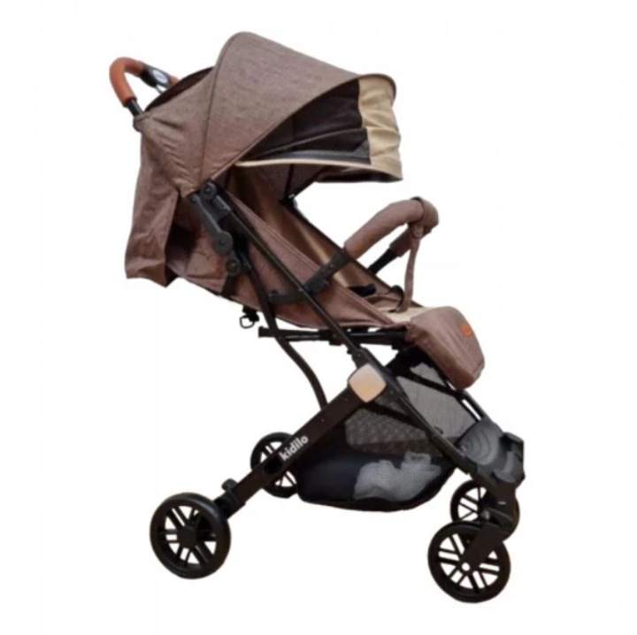 Sport babakocsi, összecsukható, 6-36 hónapos korig, kiegészítő kosárral, barna