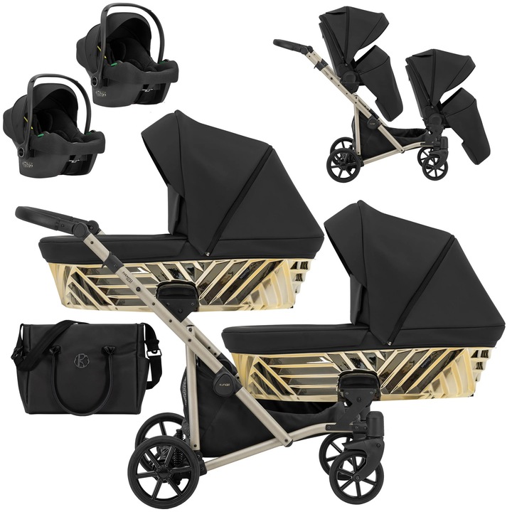 Cărucior Kunert IVENTO Duo 3 in 1, 2x landouri, 2x scaune auto, multicolor
