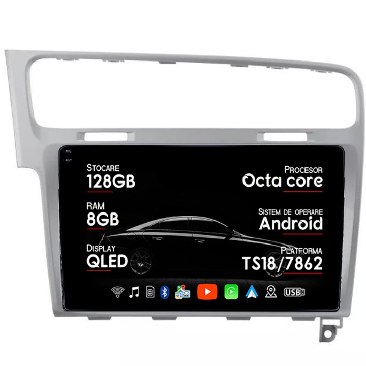 Navigatie dedicata Volkwagen Passat B6/B7 Brown, 8GB RAM 128GB ROM, Octacore, Platforma TS18, Android 14, Display QLED 9", Suporta camera 360", DSP, Carplay&Android Auto, SIM 4G, Ventilator Acti