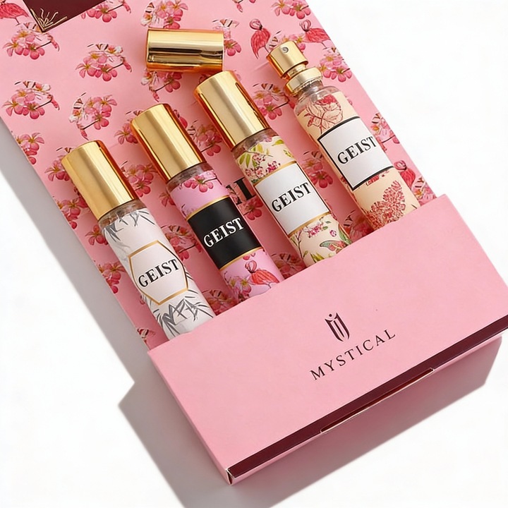 GEIST by Mystical, set cadou parfumuri mini, colectie florala eleganta, 4 pcs x 20 ml