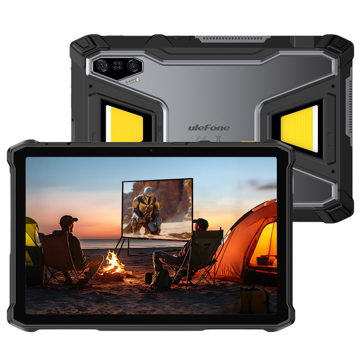 Tableta Ulefone Armor Pad 5 Ultra Projector, Dual SIM, 5G, Wi-Fi, 11" 90Hz IPS, 32GB RAM, 512GB, Camera 64+64MP / 32MP, Proiector Video, Lanterna SOS 2000 lm, Stereo, GPS, NFC, 24200mAh, Android 15
