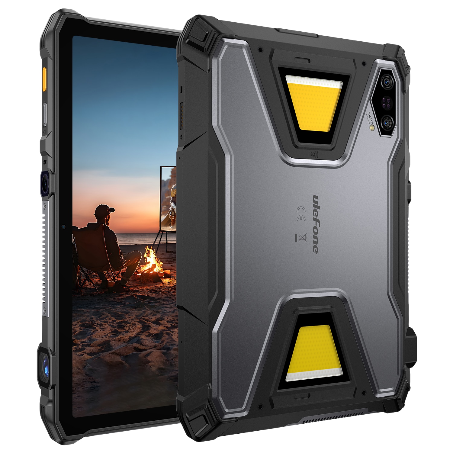 Tableta Ulefone Armor Pad 5 Ultra Projector, Dual SIM, 5G, Wi-Fi, 11" 90Hz IPS, 32GB RAM, 512GB, Camera 64+64MP / 32MP, Proiector Video, Lanterna SOS 2000 lm, Stereo, GPS, NFC, 24200mAh, Android 15