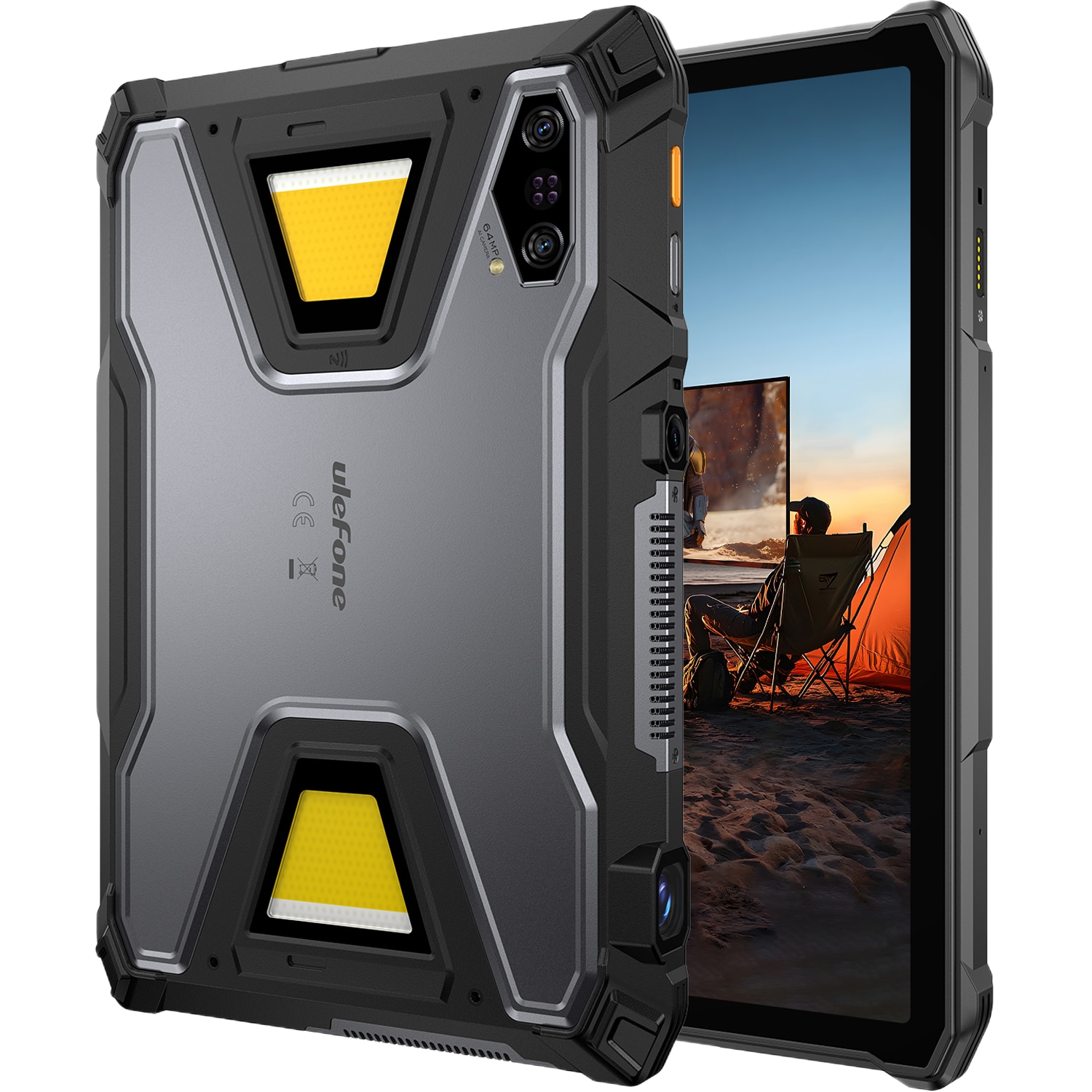 Tableta Ulefone Armor Pad 5 Ultra Projector, Dual SIM, 5G, Wi-Fi, 11" 90Hz IPS, 32GB RAM, 512GB, Camera 64+64MP / 32MP, Proiector Video, Lanterna SOS 2000 lm, Stereo, GPS, NFC, 24200mAh, Android 15
