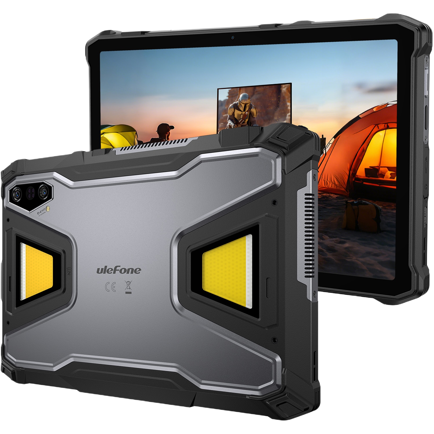 Tableta Ulefone Armor Pad 5 Ultra Projector, Dual SIM, 5G, Wi-Fi, 11" 90Hz IPS, 32GB RAM, 512GB, Camera 64+64MP / 32MP, Proiector Video, Lanterna SOS 2000 lm, Stereo, GPS, NFC, 24200mAh, Android 15