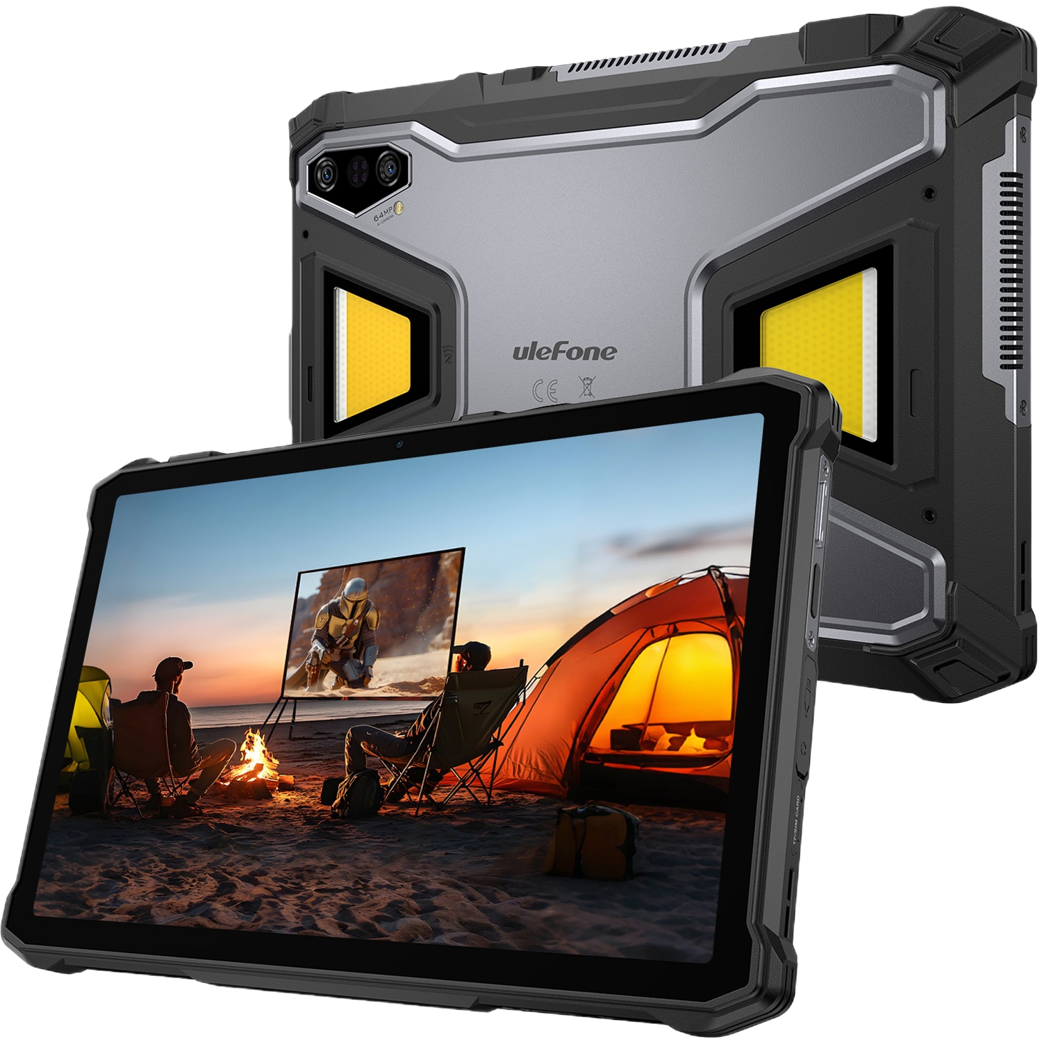 Tableta Ulefone Armor Pad 5 Ultra Projector, Dual SIM, 5G, Wi-Fi, 11" 90Hz IPS, 32GB RAM, 512GB, Camera 64+64MP / 32MP, Proiector Video, Lanterna SOS 2000 lm, Stereo, GPS, NFC, 24200mAh, Android 15
