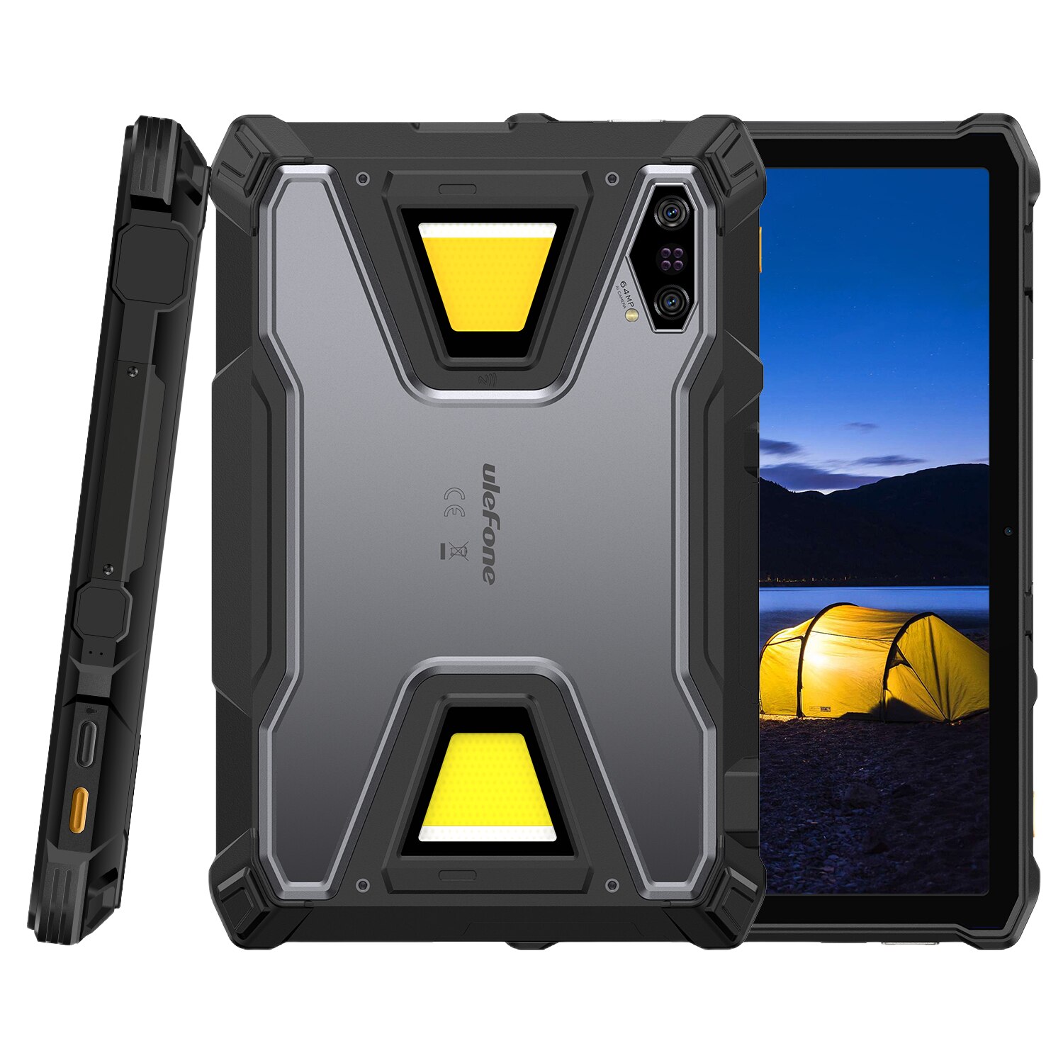 Tableta Ulefone Armor Pad 5 Pro, Dual SIM, 5G, Wi-Fi, 11" 90Hz IPS, 32GB RAM, 512GB, Camera 64+64MP / 32MP, Lanterna SOS 2000 lm, Stereo, GPS, NFC, 24200mAh, Android 15