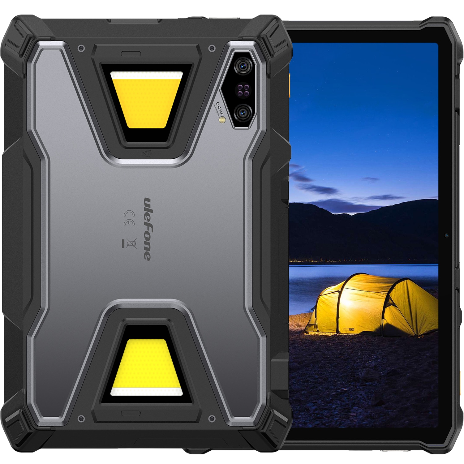 Tableta Ulefone Armor Pad 5 Pro, Dual SIM, 5G, Wi-Fi, 11" 90Hz IPS, 32GB RAM, 512GB, Camera 64+64MP / 32MP, Lanterna SOS 2000 lm, Stereo, GPS, NFC, 24200mAh, Android 15
