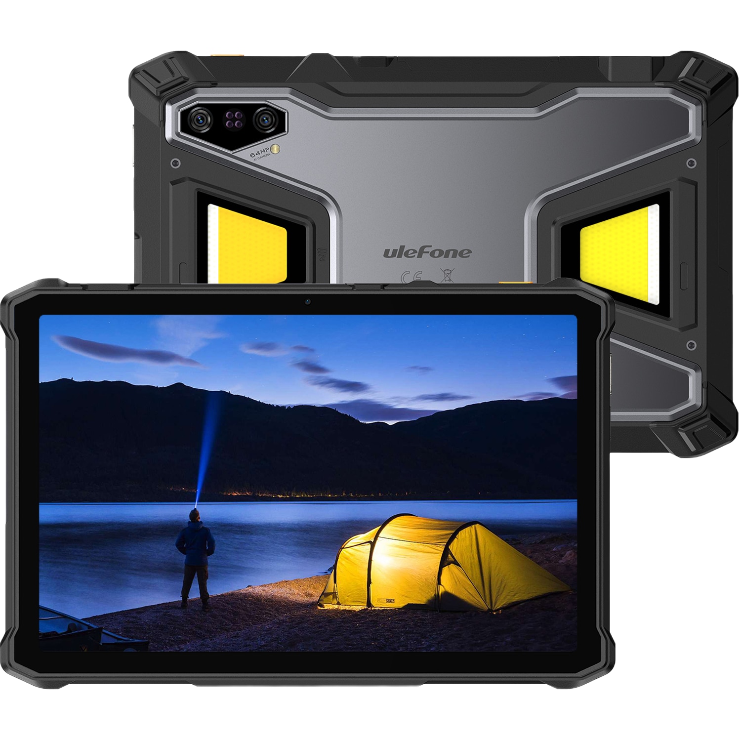 Tableta Ulefone Armor Pad 5 Pro, Dual SIM, 5G, Wi-Fi, 11" 90Hz IPS, 32GB RAM, 512GB, Camera 64+64MP / 32MP, Lanterna SOS 2000 lm, Stereo, GPS, NFC, 24200mAh, Android 15