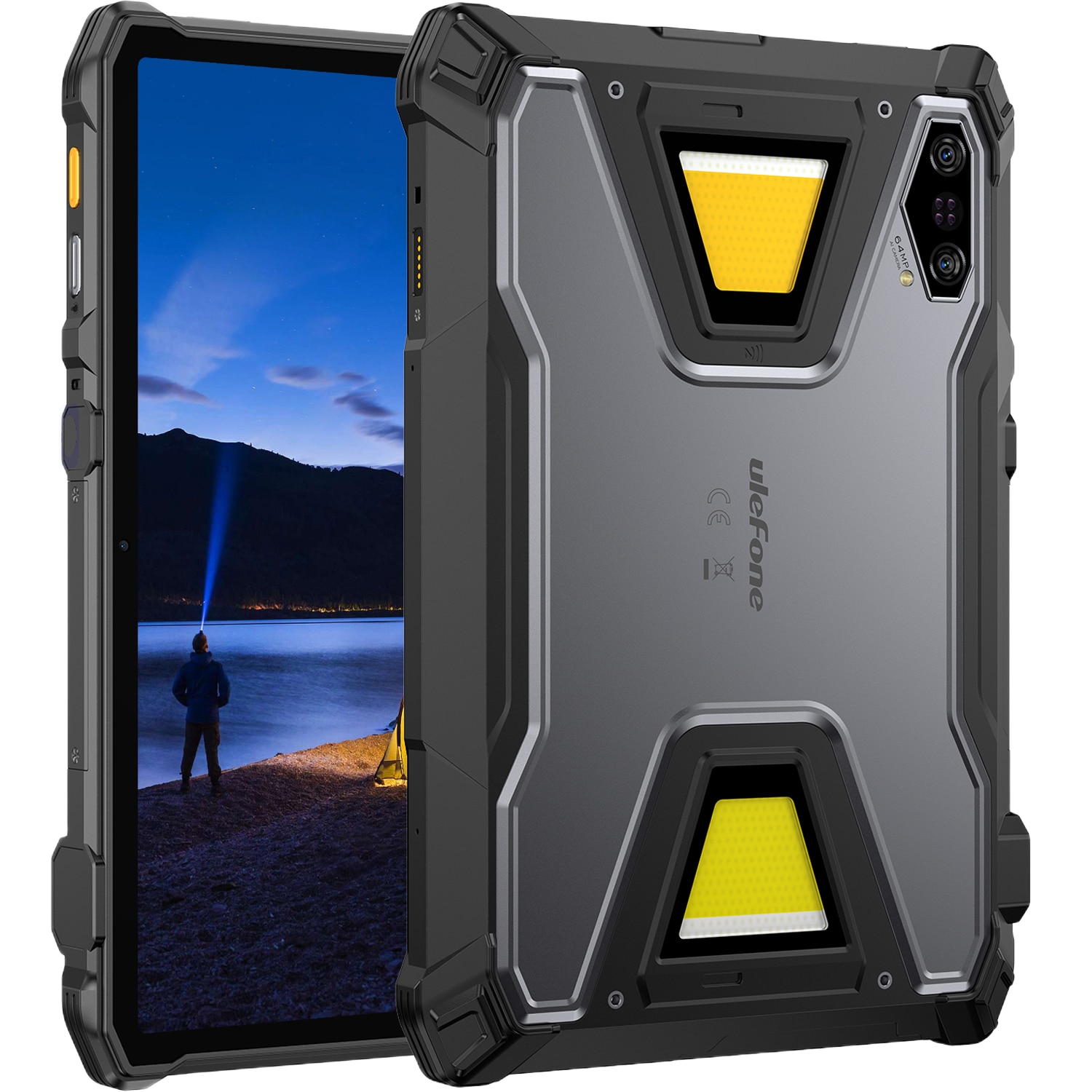 Tableta Ulefone Armor Pad 5 Pro, Dual SIM, 5G, Wi-Fi, 11" 90Hz IPS, 32GB RAM, 512GB, Camera 64+64MP / 32MP, Lanterna SOS 2000 lm, Stereo, GPS, NFC, 24200mAh, Android 15