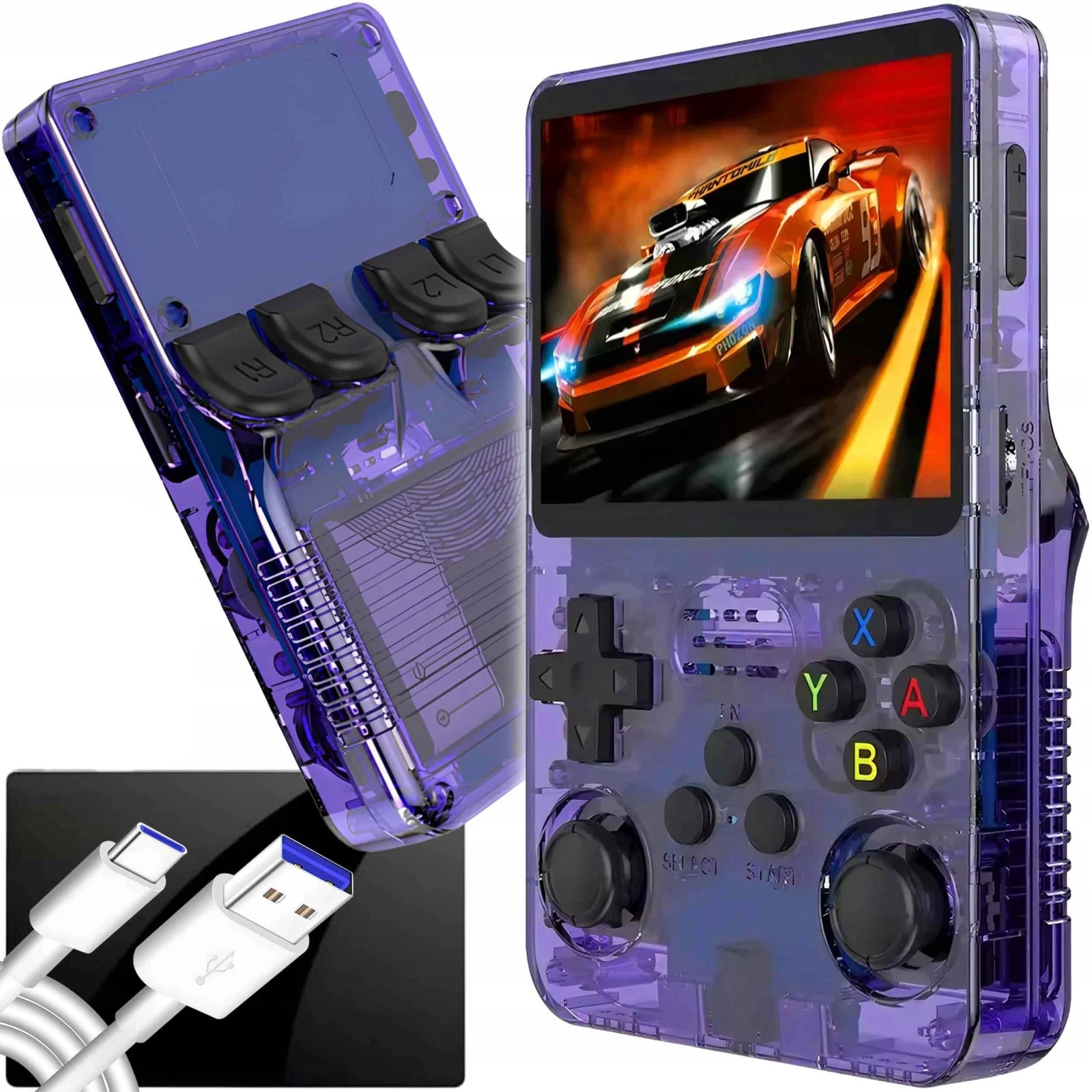 Consolă portabilă NewEvo R36S, 64GB, joystick dual 3D, ecran IPS 3.5", Violet