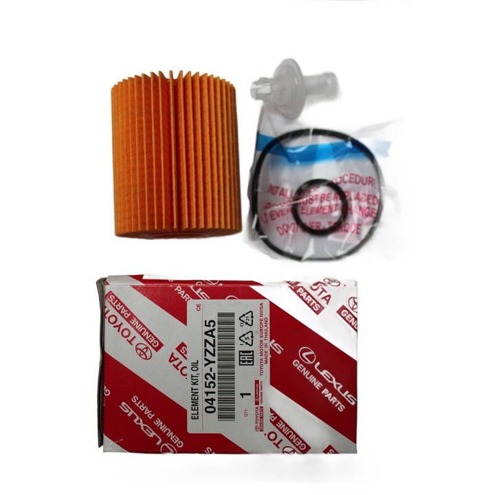 Filtru de ulei original Toyota 04152-YZZA5 pentru Auris, Avensis, Corolla, RAV4, Land, 2006-2019