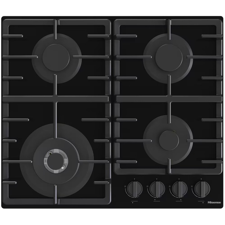 Plita Incorporabila HISENSE GG663BHF, Gaz, 4 Arzatoare, Wok, Negru