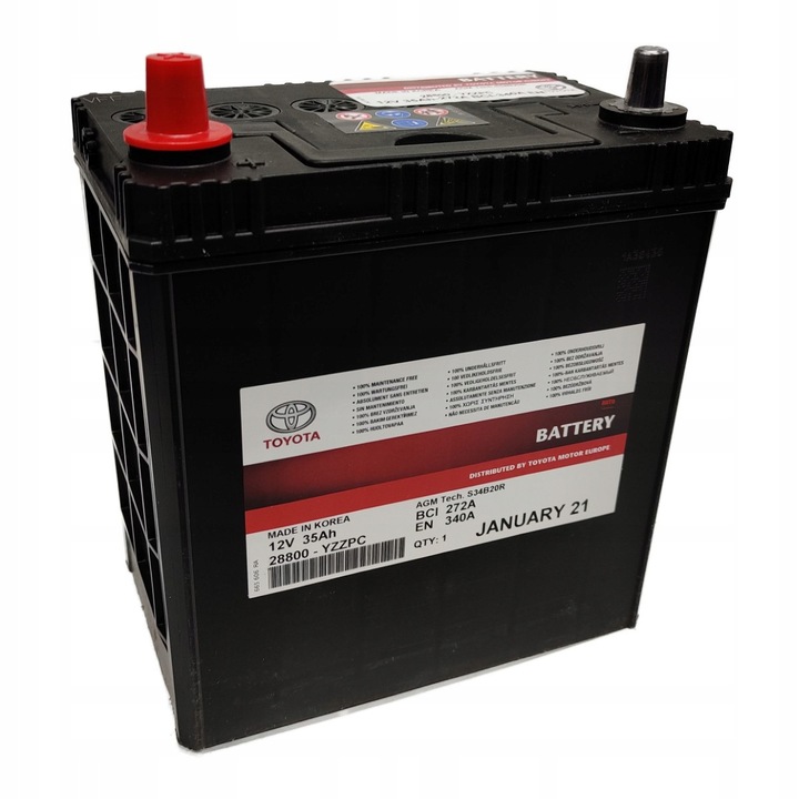Акумулатор за кола Toyota 12V 35Ah AGM 28800-YZZPC