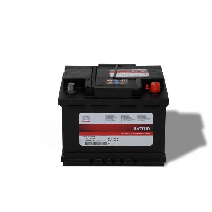 Акумулатор за кола Toyota 12V 60Ah, за Avensis, Corolla, Yaris, Aygo, 28800-AZC09, нов