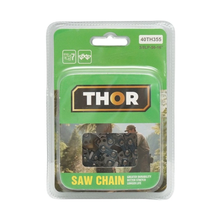 Lant drujba pas 3/8 LP, 28 de dinti, 1.3mm, 56 zale, lungime 40cm THOR