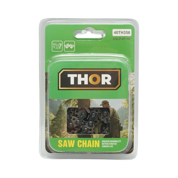 Lant drujba pas 3/8 LP, 28 de dinti, 1.3mm, 57 zale, lungime 40cm THOR