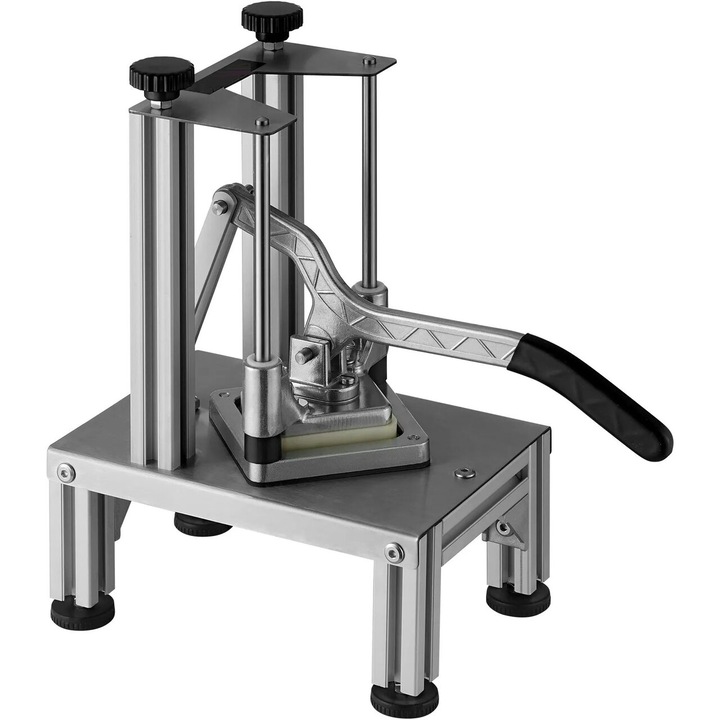 Feliator manual, OMS, Pentru cartofi și legume, 4 lame, inox/aluminiu, 1/4" și 3/8", argintiu